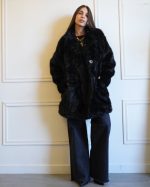 FAUX FUR MIDI WITH BUTTONS 5509