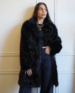 FAUX FUR MIDI WITH BUTTONS 5509 - Image 2