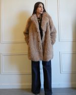 FAUX FUR MIDI WITH BUTTONS 5509