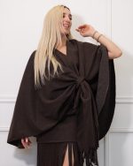 CAPE WITH FRINGED 5519