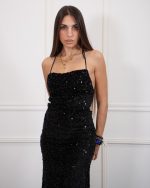 VELVET SEQUINED MAXI DRESS 57531 - Image 2