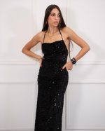 VELVET SEQUINED MAXI DRESS 57531 - Image 3
