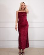 VELVET SEQUINED MAXI DRESS 57531