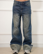 BAGGY FOLDED RIPPED MID-WAIST JEAN 7369 - Image 2